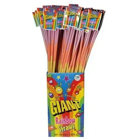 Giant Rainbow Sherbet Straws 140u x 13g