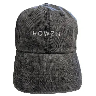Cap Black Stone Wash Cotton- Howzit